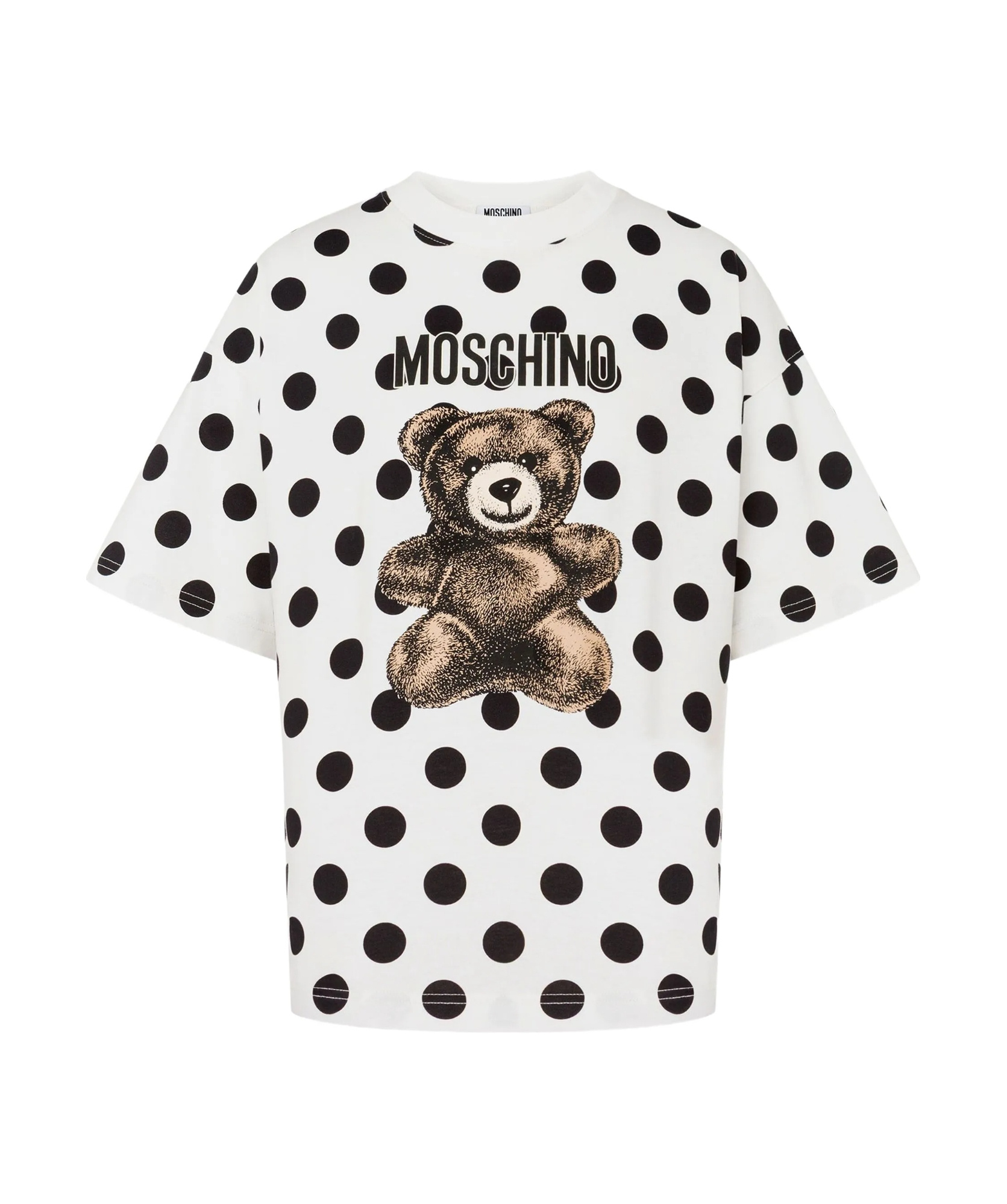 Moschino Teddy Bear Printed Organic Cotton Jersey T-shirt In White