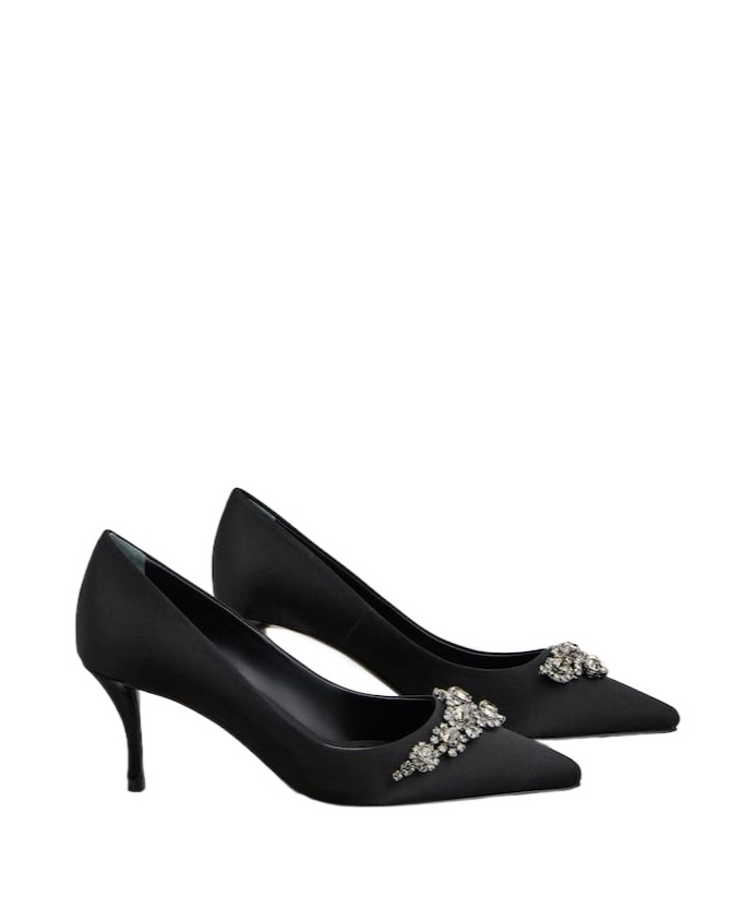 Roger Vivier Efflorescence Silk Satin Heels In Black