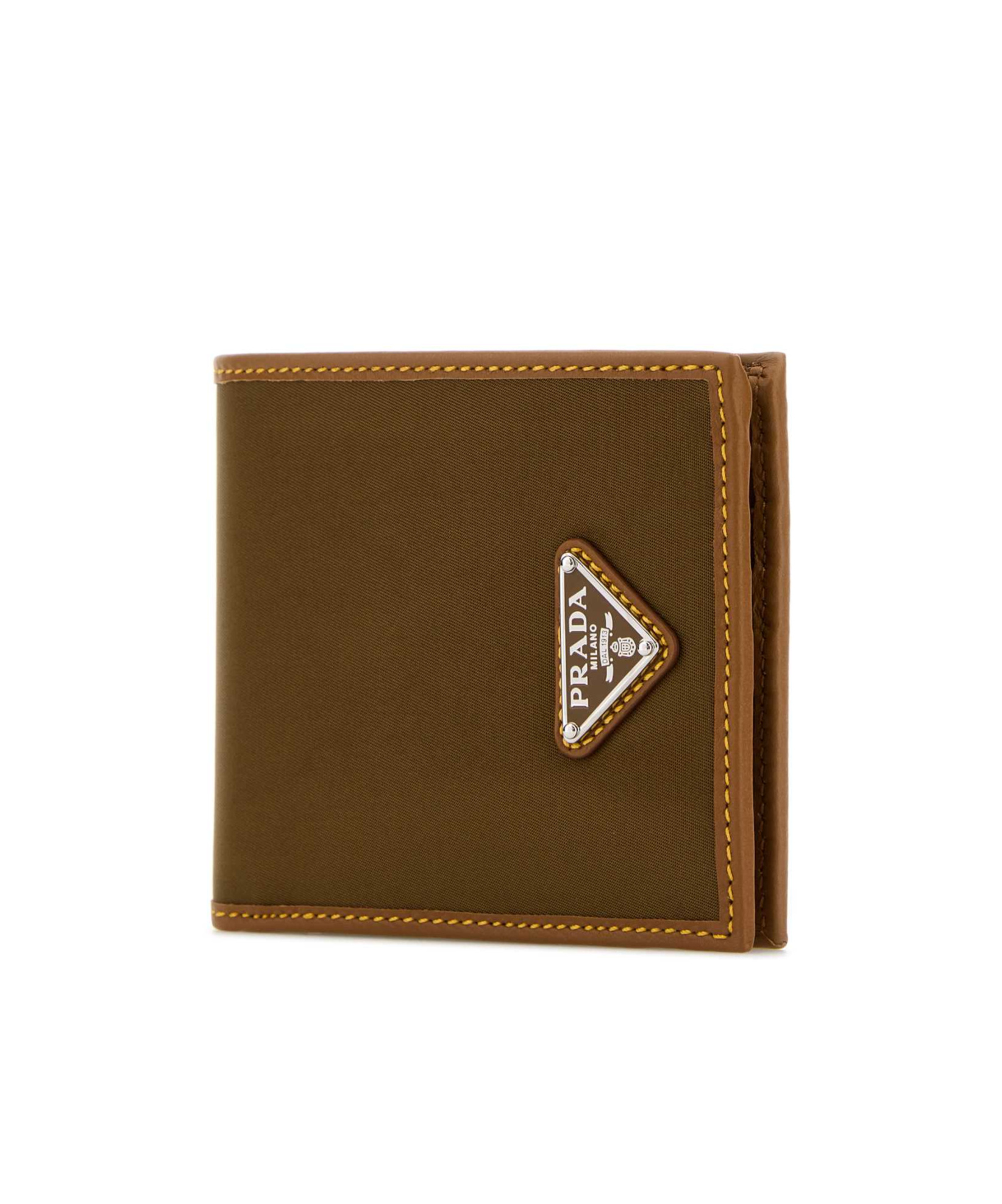 Prada Re-nylon Wallet In Brown