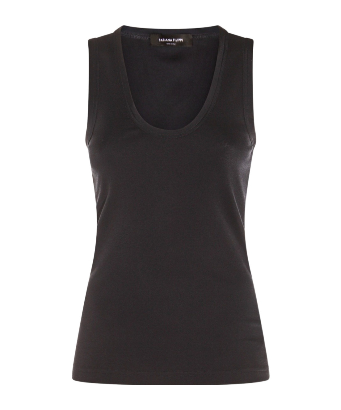 Shop Fabiana Filippi Cotton Tank Top In Dark Blue