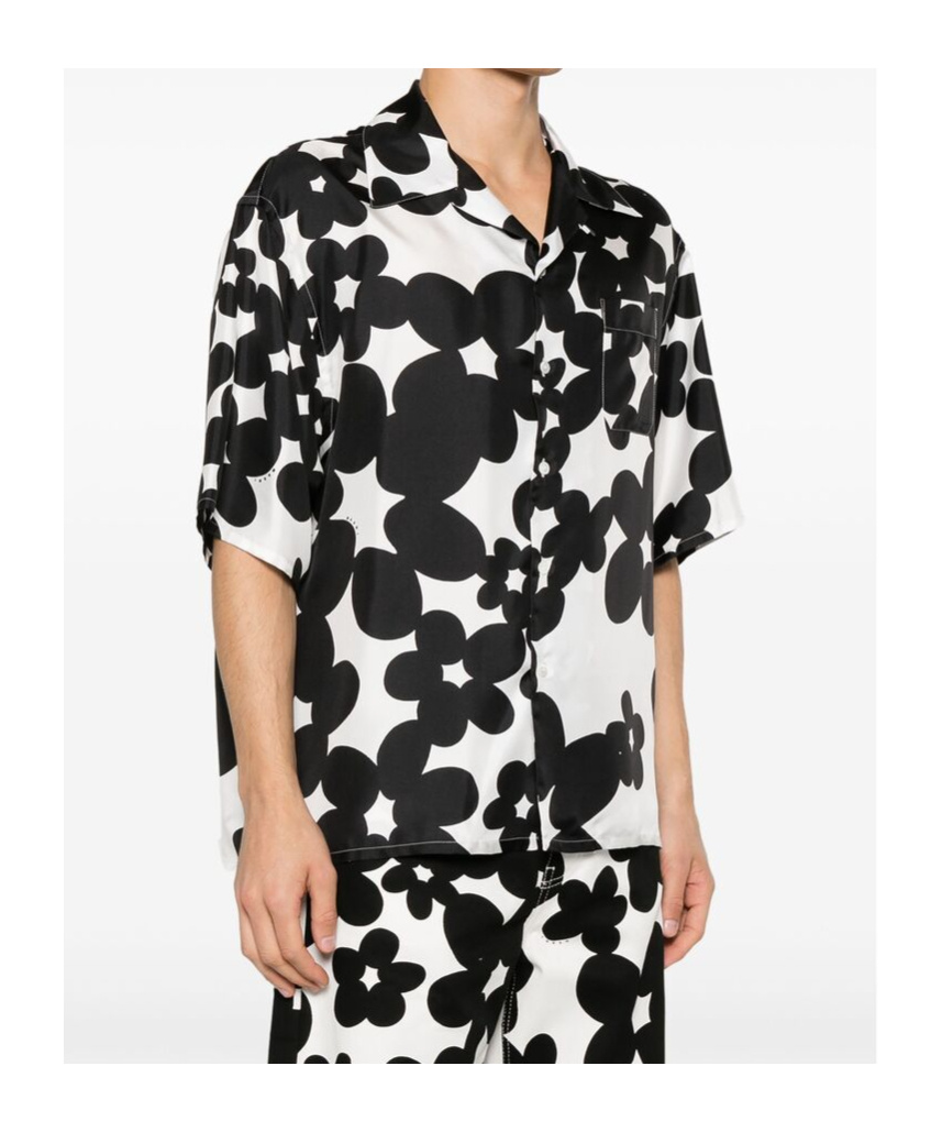 Marni Dilles Printed Short Sleeved Shirt In Black