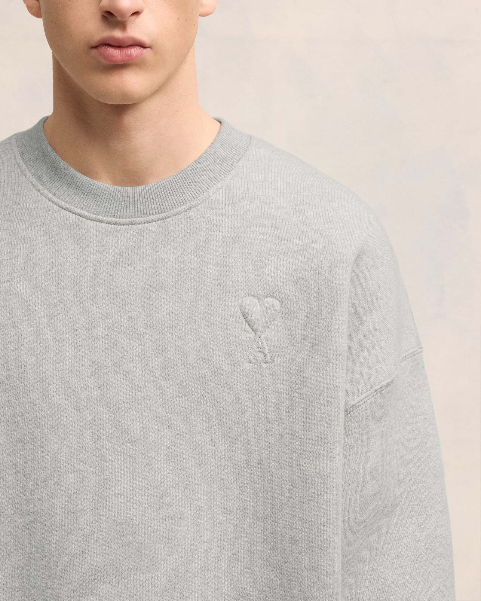 Ami Alexandre Mattiussi Logo Sweater In Gray