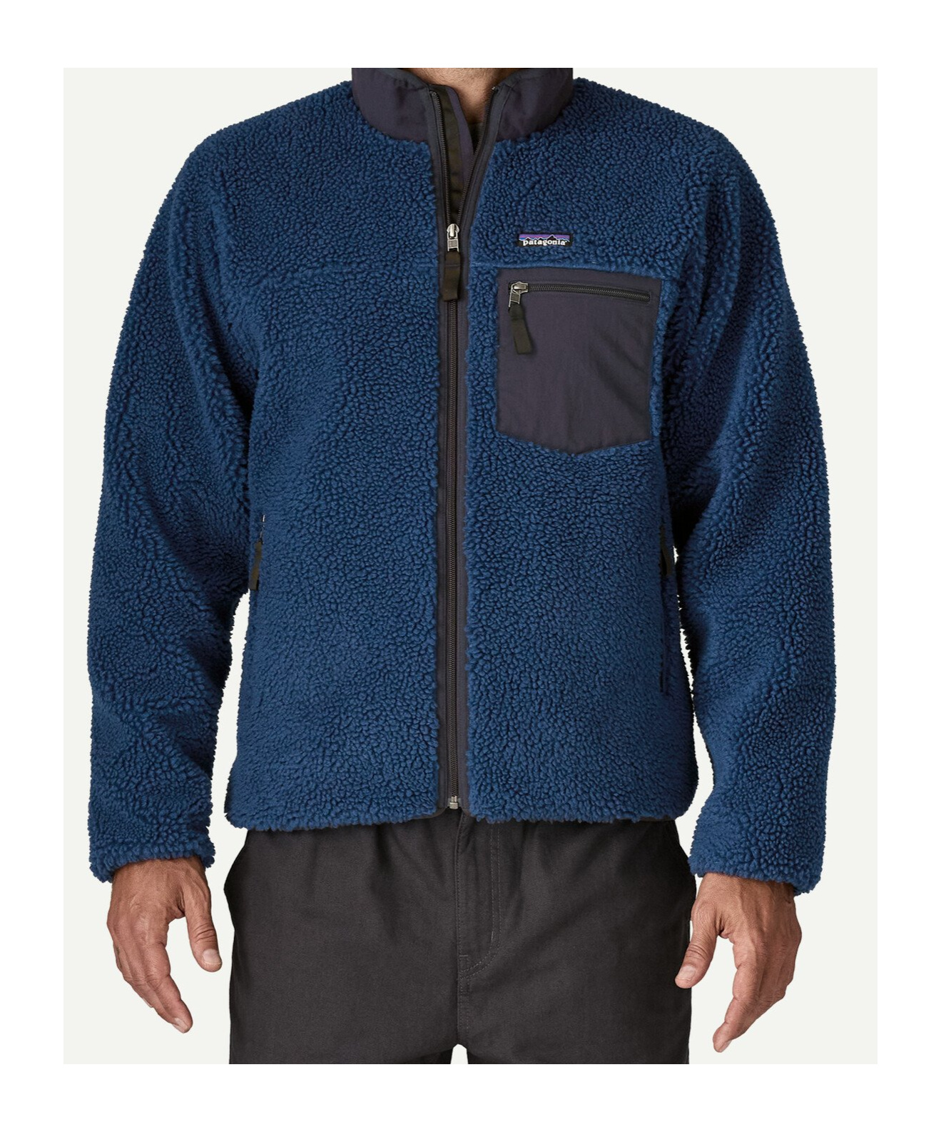 Patagonia Retro-x Jacket With Zip Chest Pocket In Blue