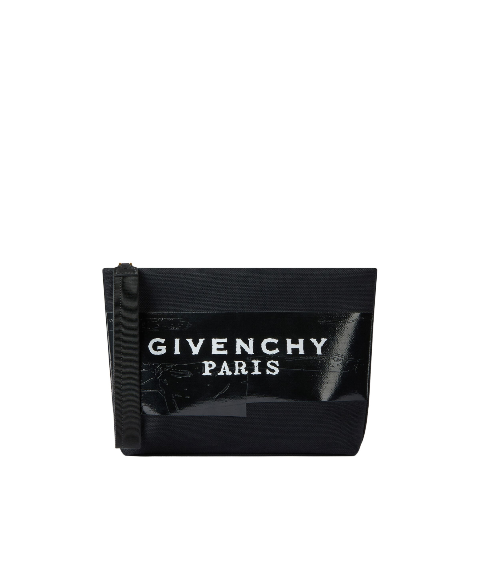 Givenchy Tape Pouch In Canvas In Black