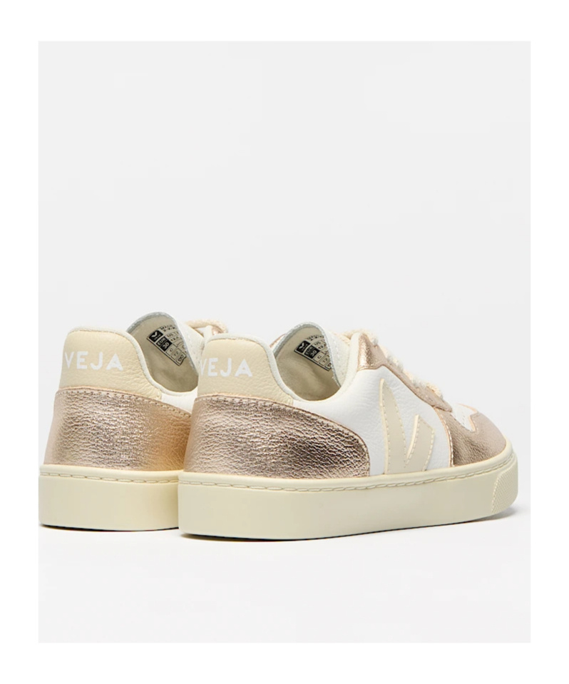 Veja Leather Metallic Sneakers In Brown
