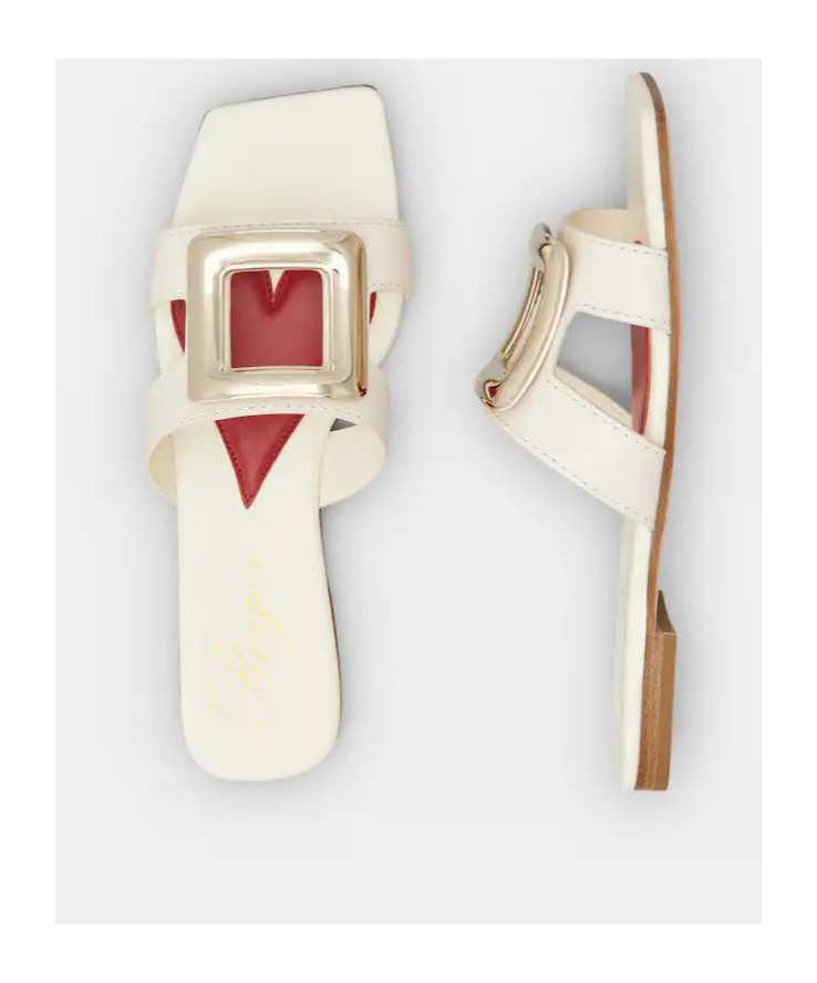 Shop Roger Vivier Slides In Leather In White