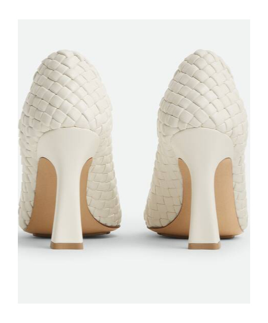 Bottega Veneta Sofia Intrecciato Leather Pumps In White