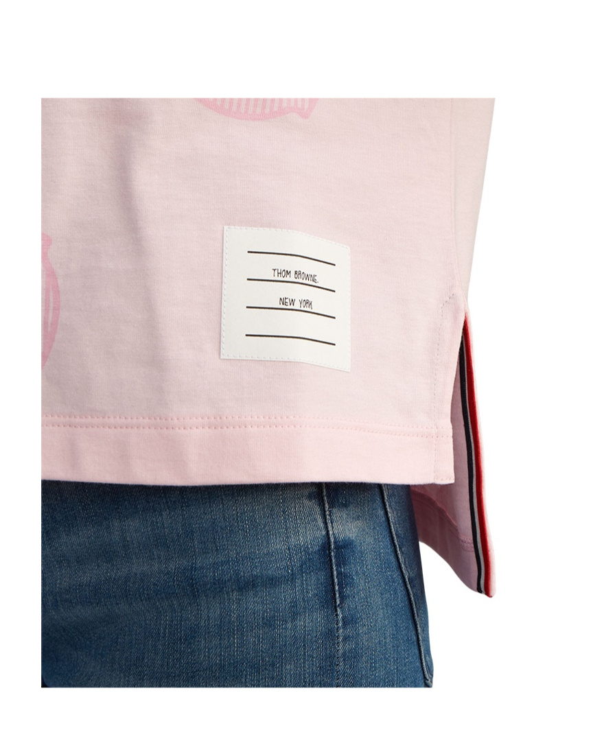 Thom Browne Anchor-print T-shirt In Pink