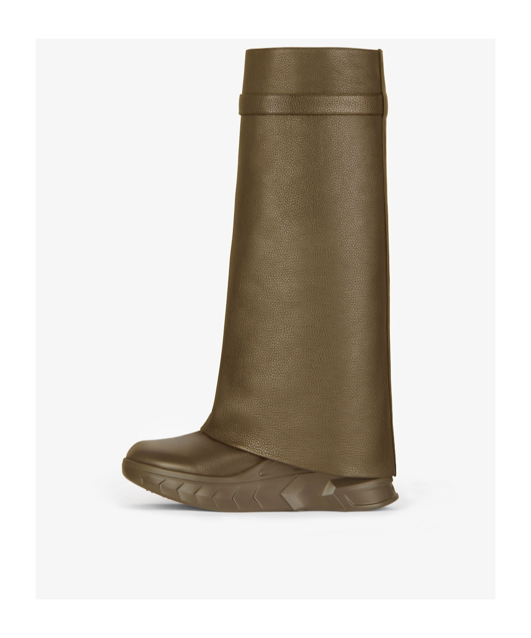 Givenchy Shark Lock Biker Boots In Grained Leather In Brown