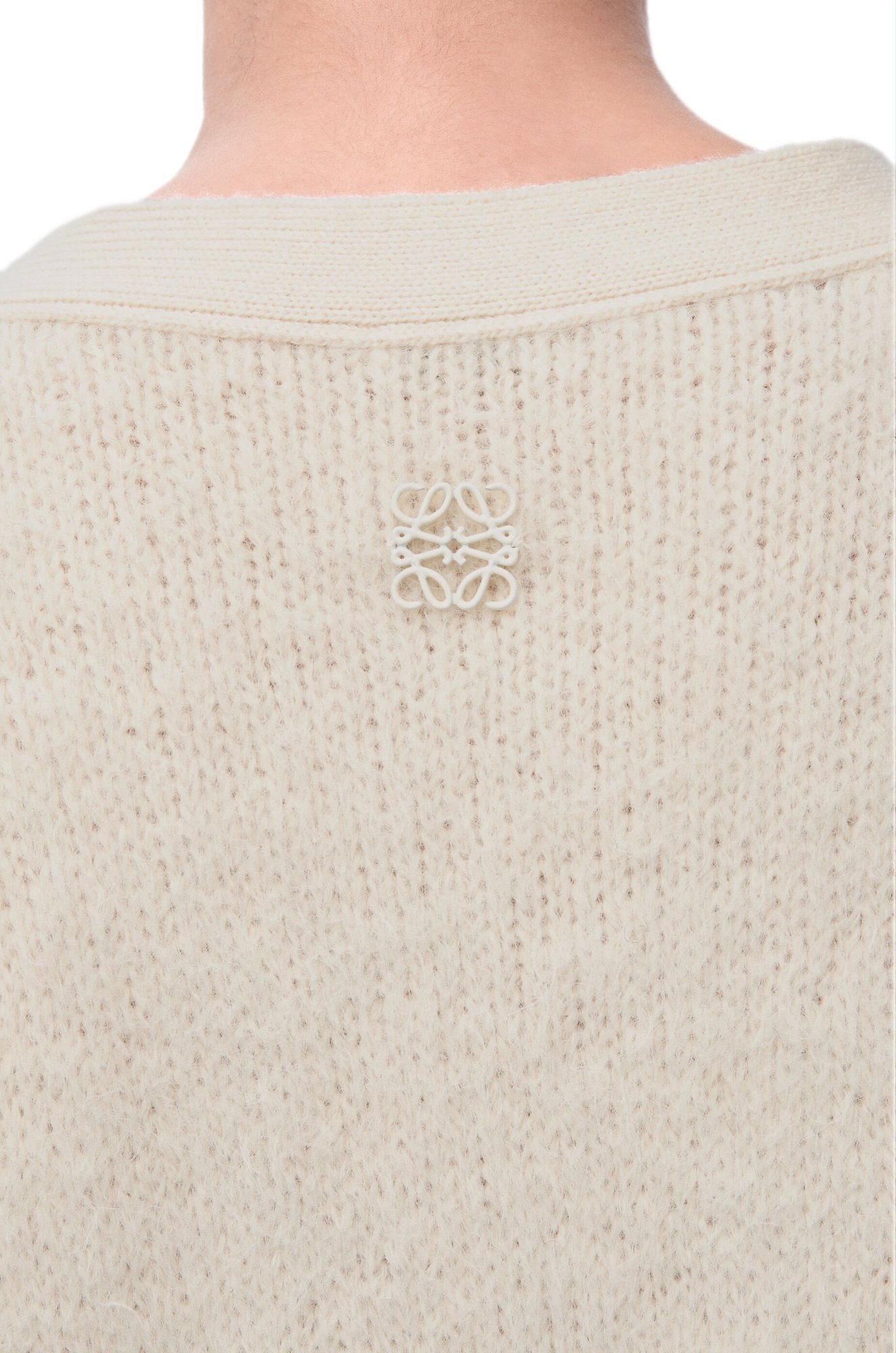 Shop Loewe Cardigan In Alpaca And Wool Blend In White