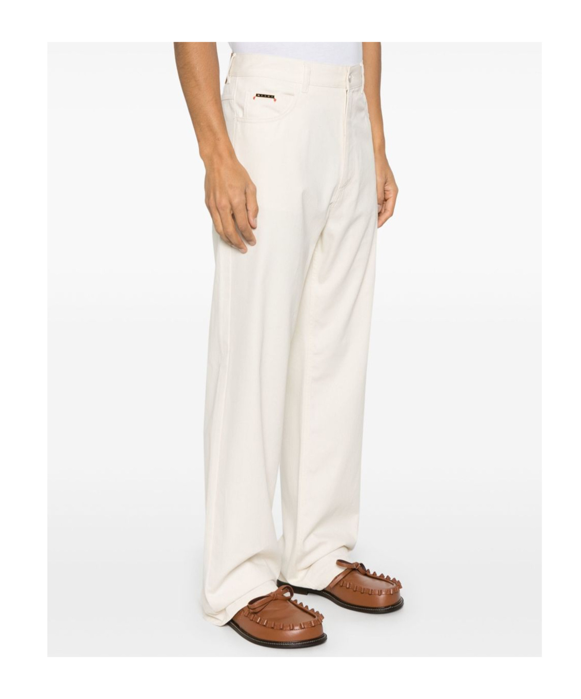 Marni Jeans With Belt Loops In White