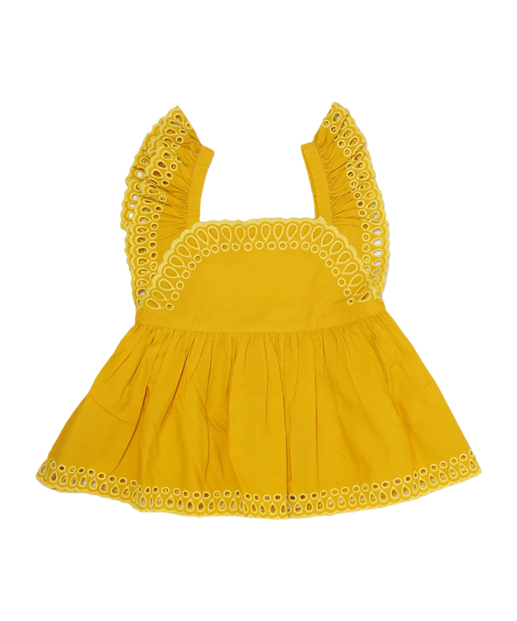 Stella Mccartney Kids Open Back Sleeveless Blouse In Yellow