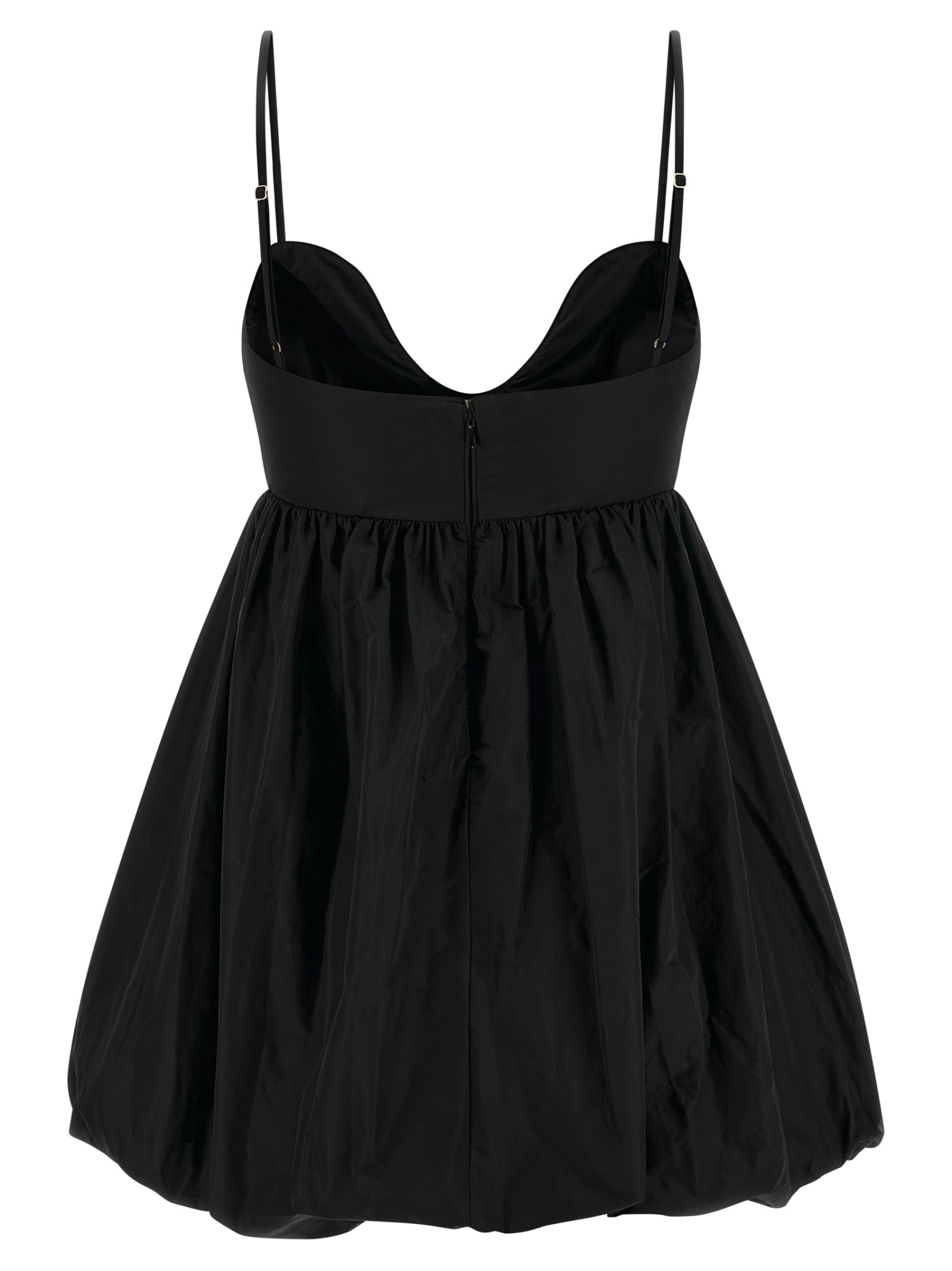 Pinko Spaghetti Strap Sweetheart Gathered Flare Dress In Black