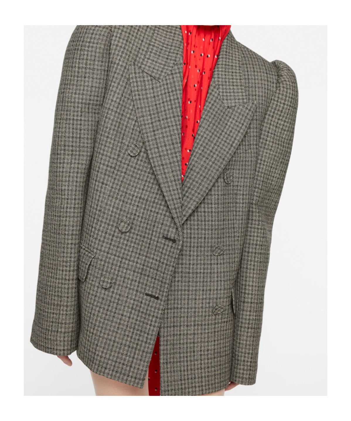 Acne Studios Houndstooth Double-breasted Blazer In Multi