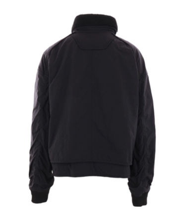Juunj Shearling-trim Bomber Jacket In Black
