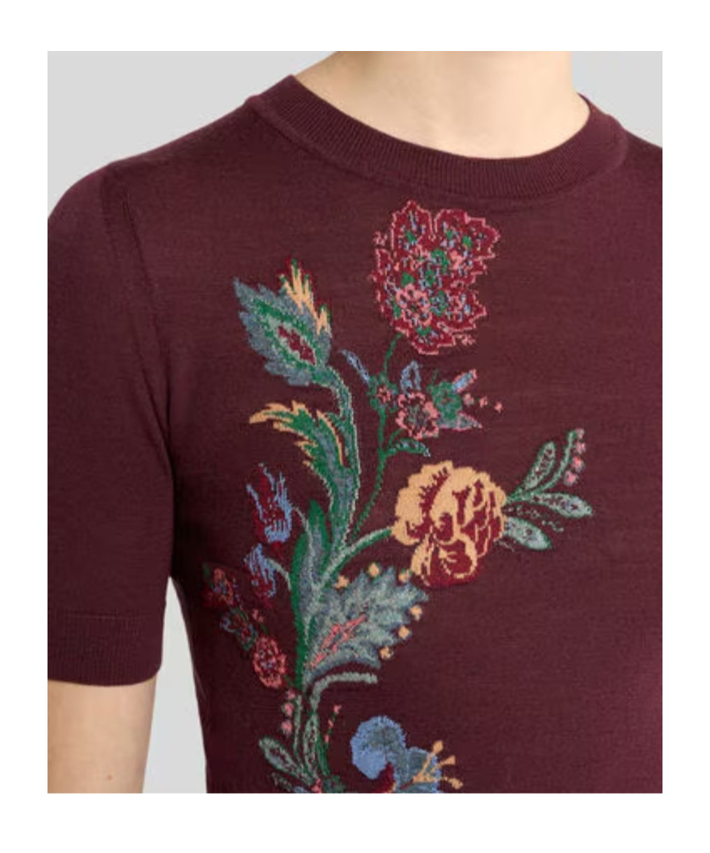 Etro Wool-blend Jacquard Sweater In Brown