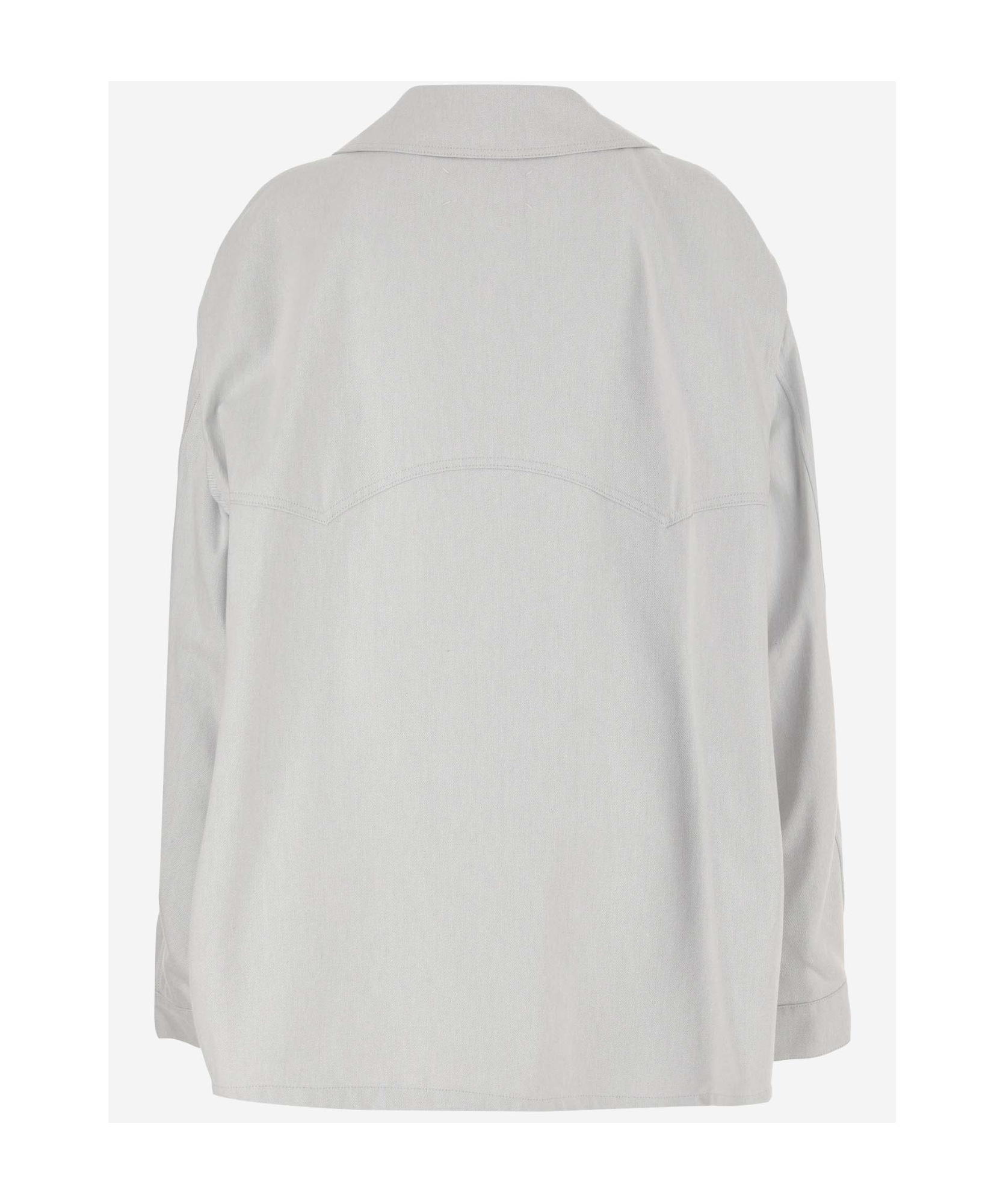 Maison Margiela Cotton Jacket With Oversize Collar In White