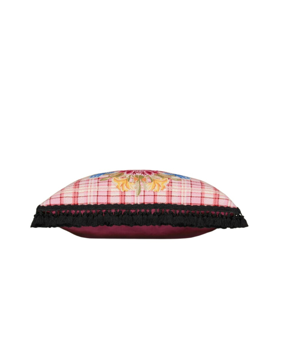 Gucci Embroidery Bouquet Decoration Pillow Pad In Pink