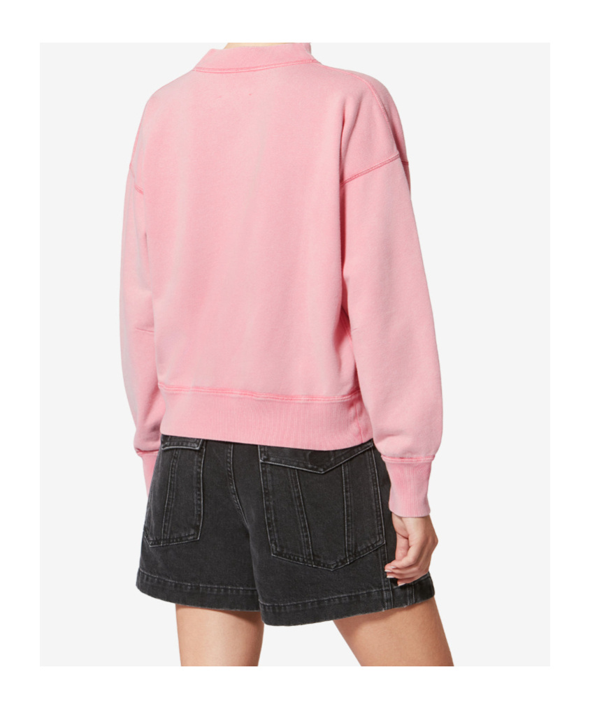Isabel Marant Étoile Moby Knit Long Sleeve Crew Neck Top In Pink
