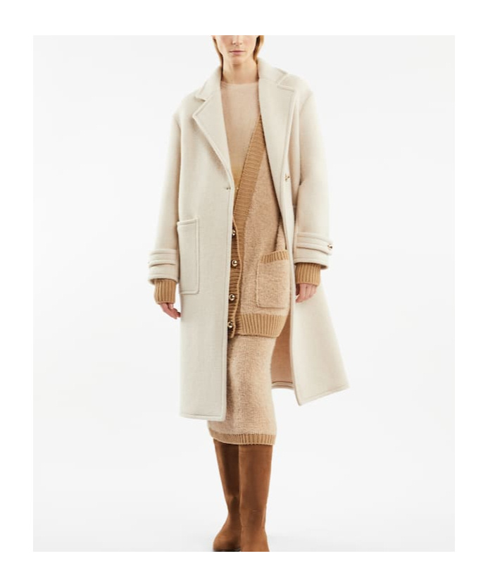 Fay Lapel Coat In White