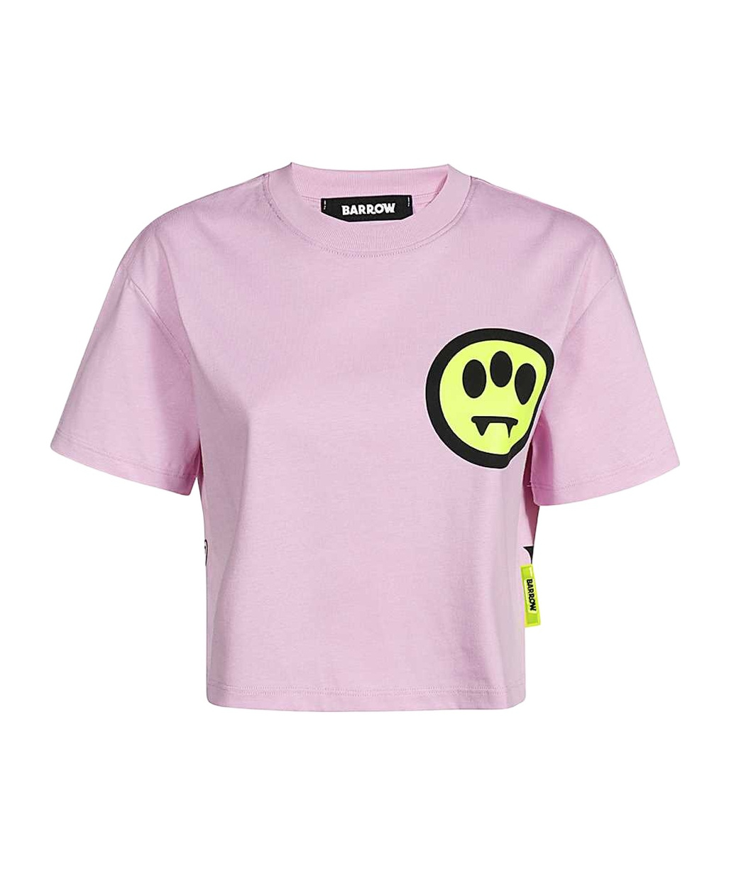 Barrow Logo-print Cotton Cropped T-shirt In Pink