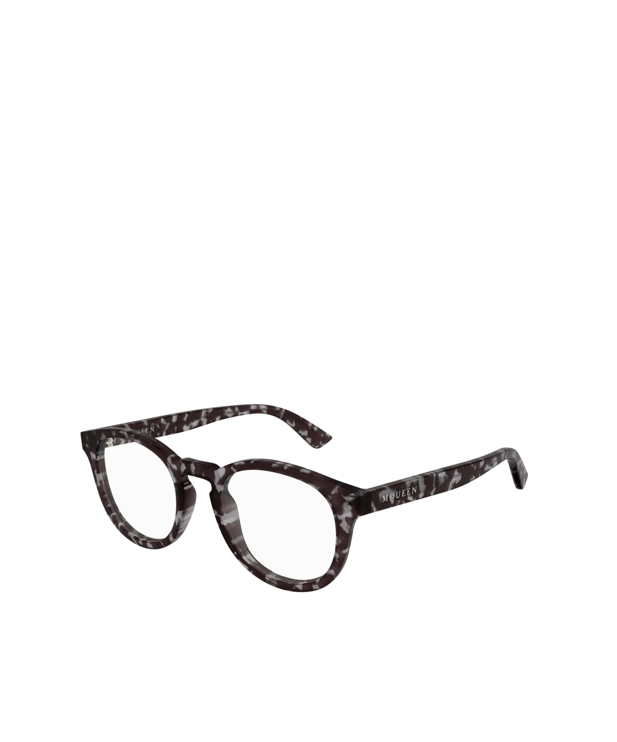 Alexander Mcqueen Eyewear Round Frame Glasses In Havana