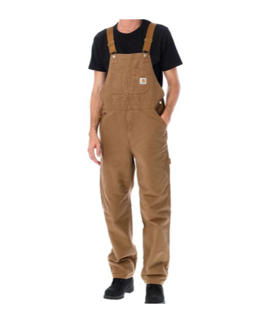 Carhartt Wip Bib Logo Patch Overalls In Brown