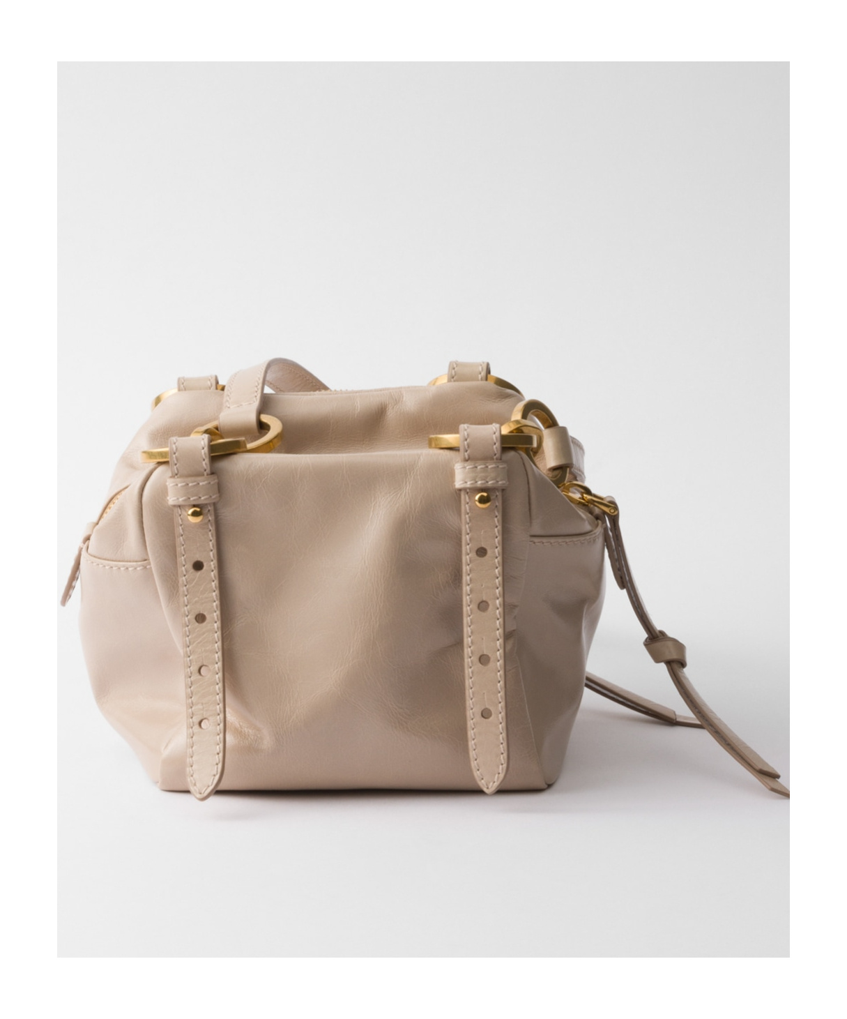 Shop Prada Dangle Leather Top-handle Mini-bag In Nude Pink