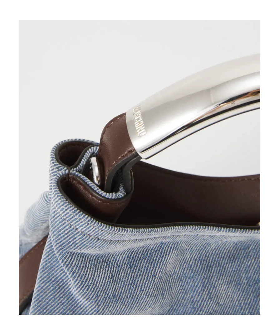 Moschino Top Handle Shoulder Bag In Gray