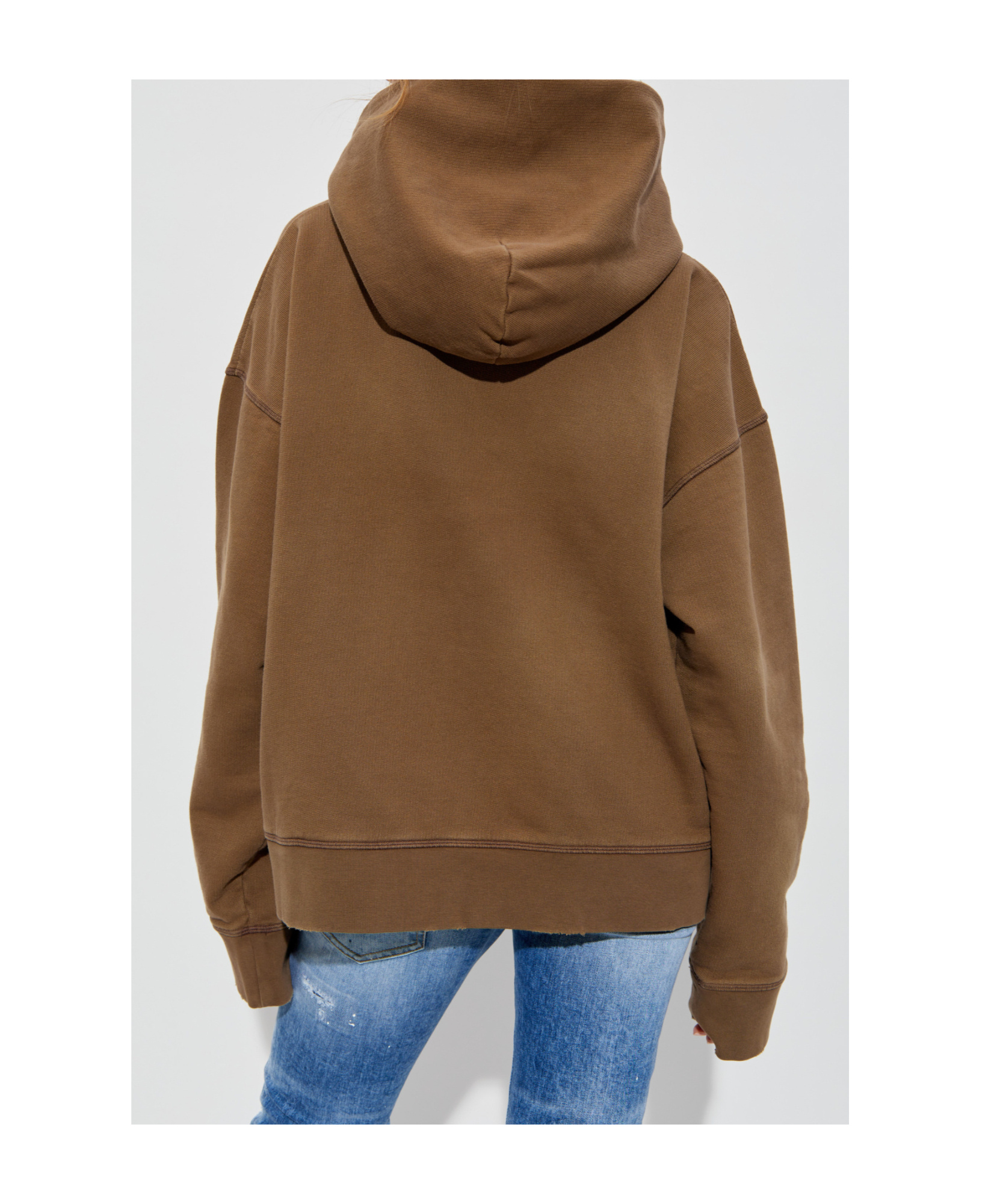 Dsquared2 Logo-patch Hoodie In Brown