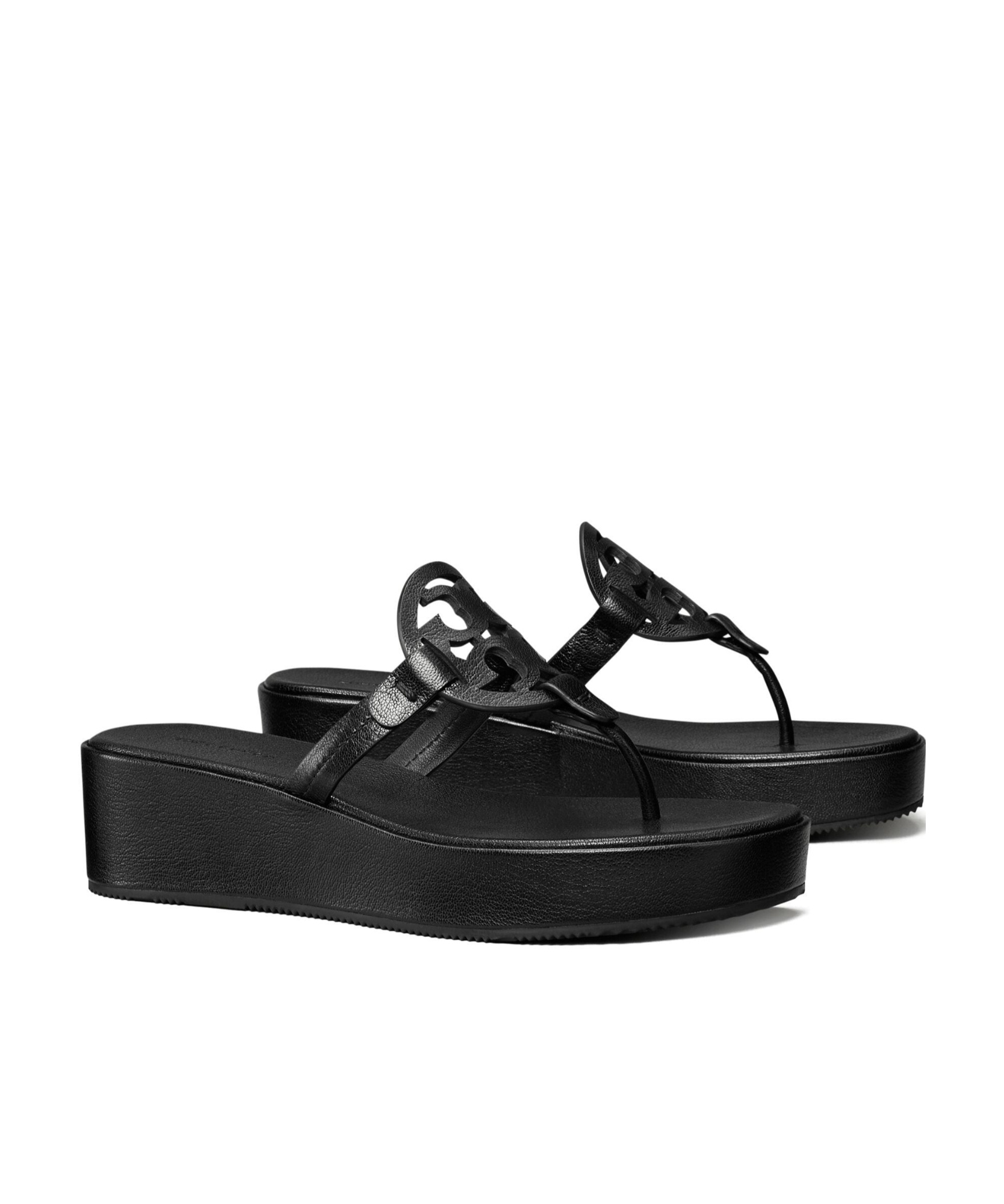 Tory Burch Miller Platform Wedge Flip Flop In Black