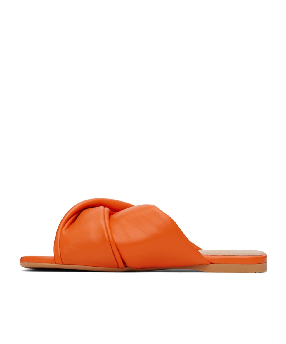Jw Anderson Twist Cross-strap Slippers In Orange
