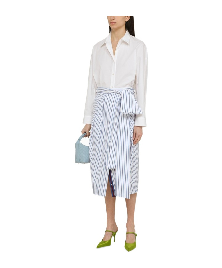 Shop Dries Van Noten Striped Skirt In White