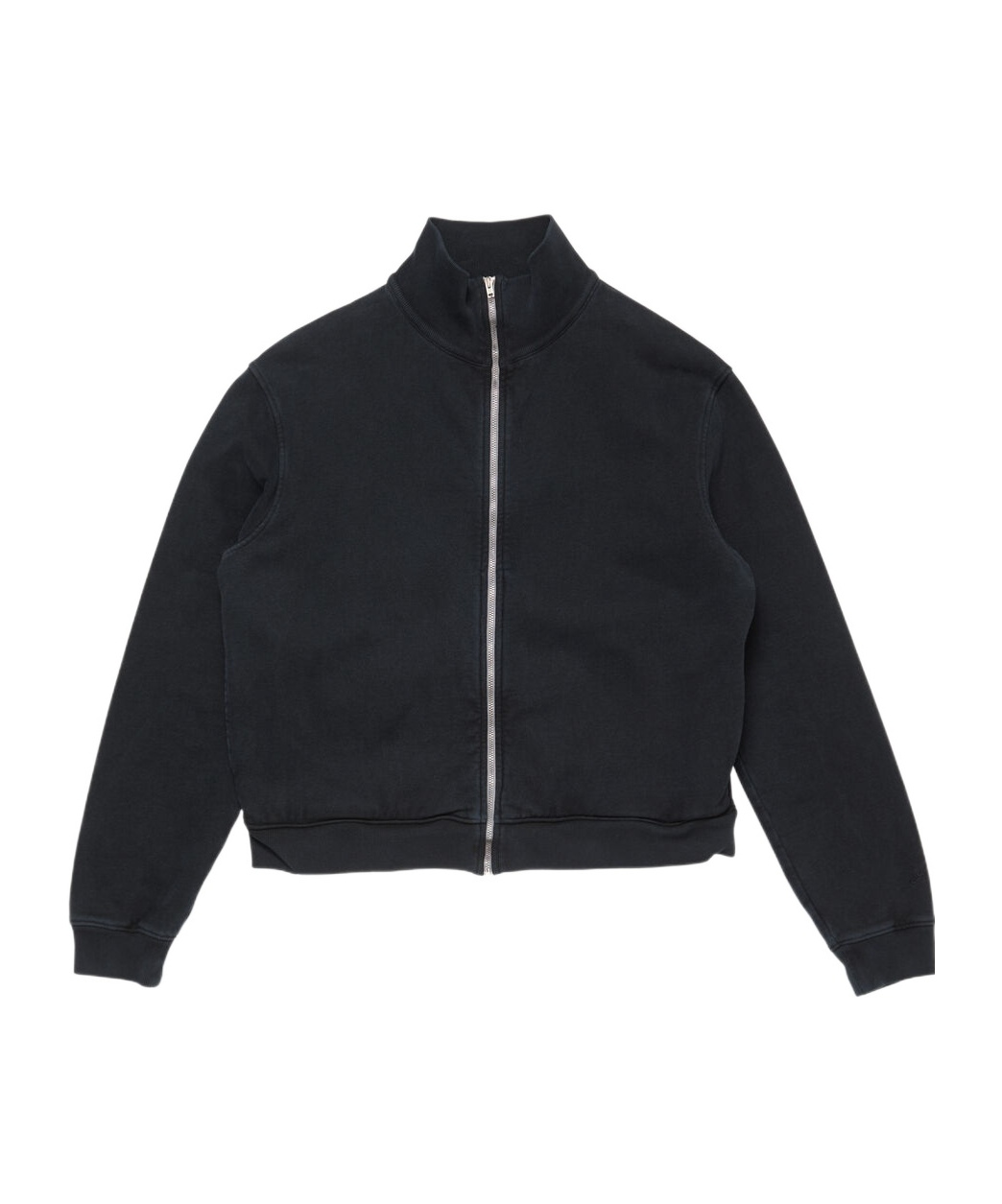Acne Studios Mock-neck Zip-up Sweatshirt In Black