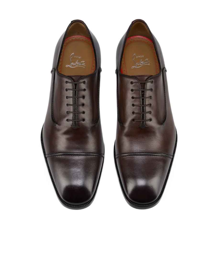 Christian Louboutin Seriox Leather Oxford Shoes In Brown