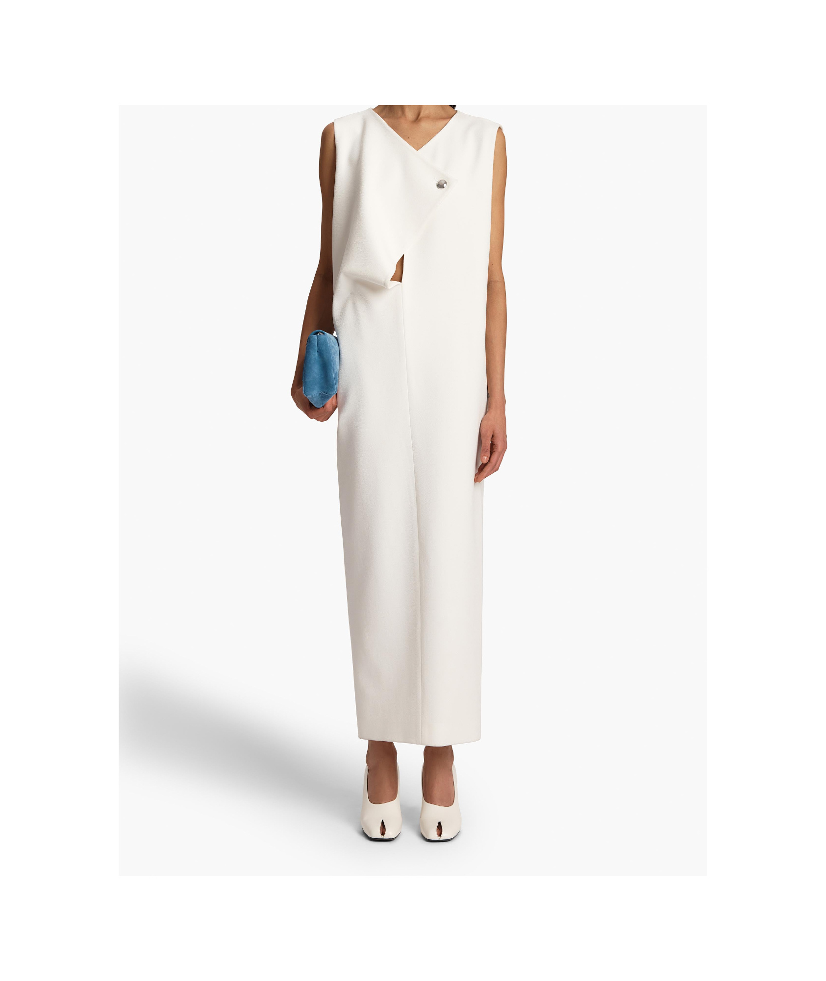 Khaite Crispin Dress In Chalk Color