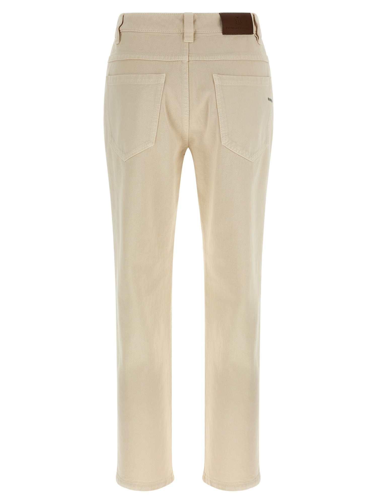Brunello Cucinelli Crop Pants With Belt Loops And Pockets In Neutral