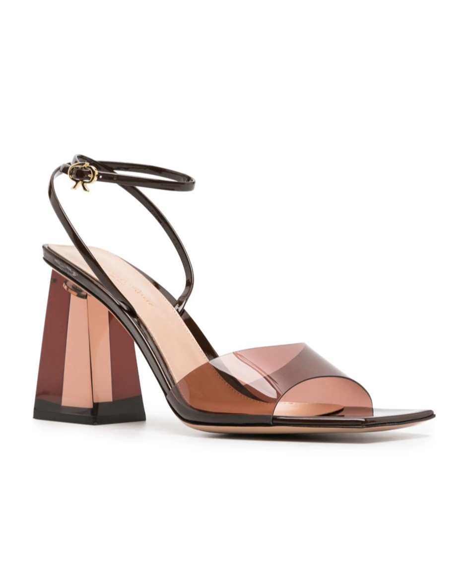 Gianvito Rossi Cosmic Leather-trimmed Tpu Sandals In Black