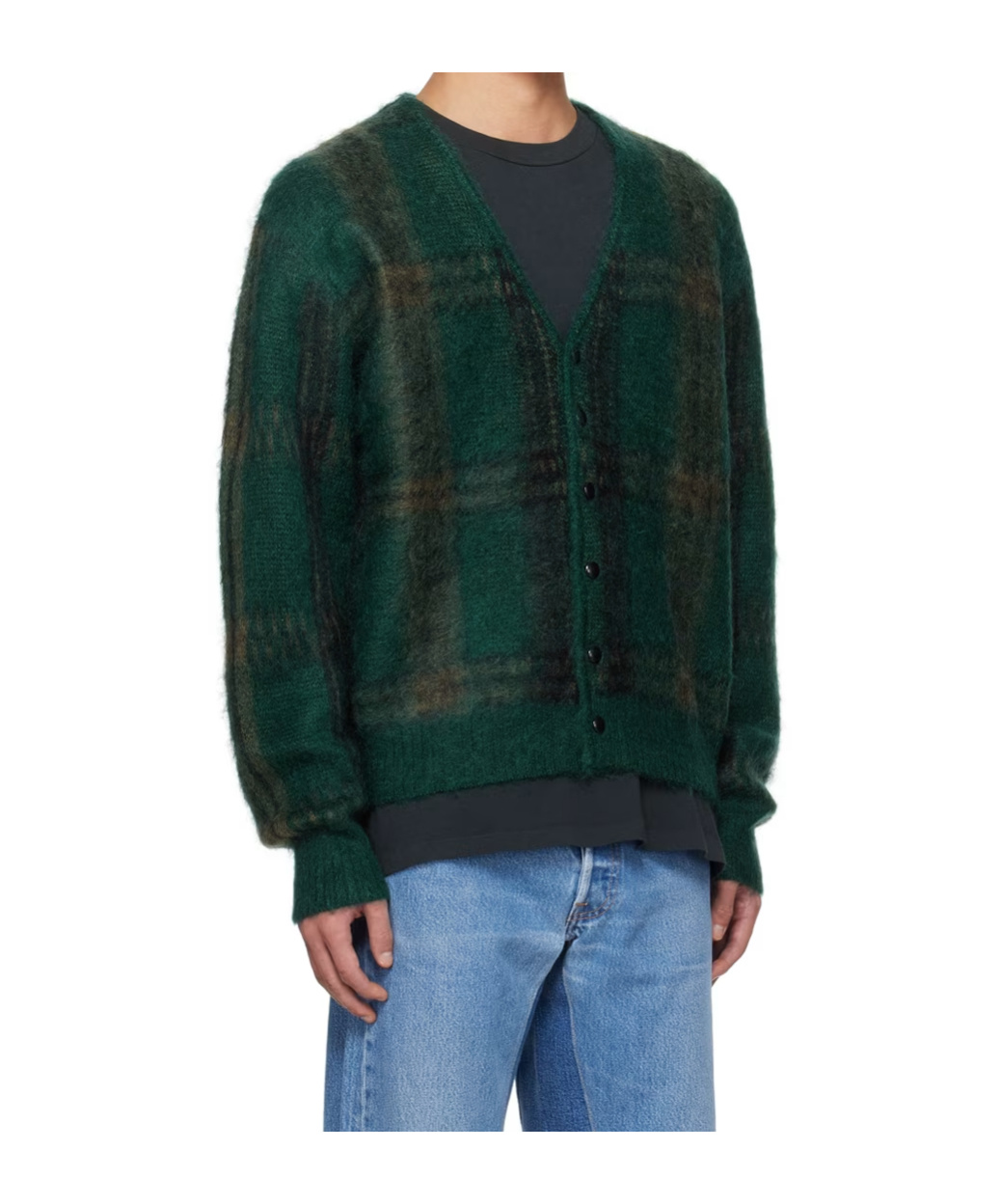 Re/done Jacquard Check Pattern Sweater
