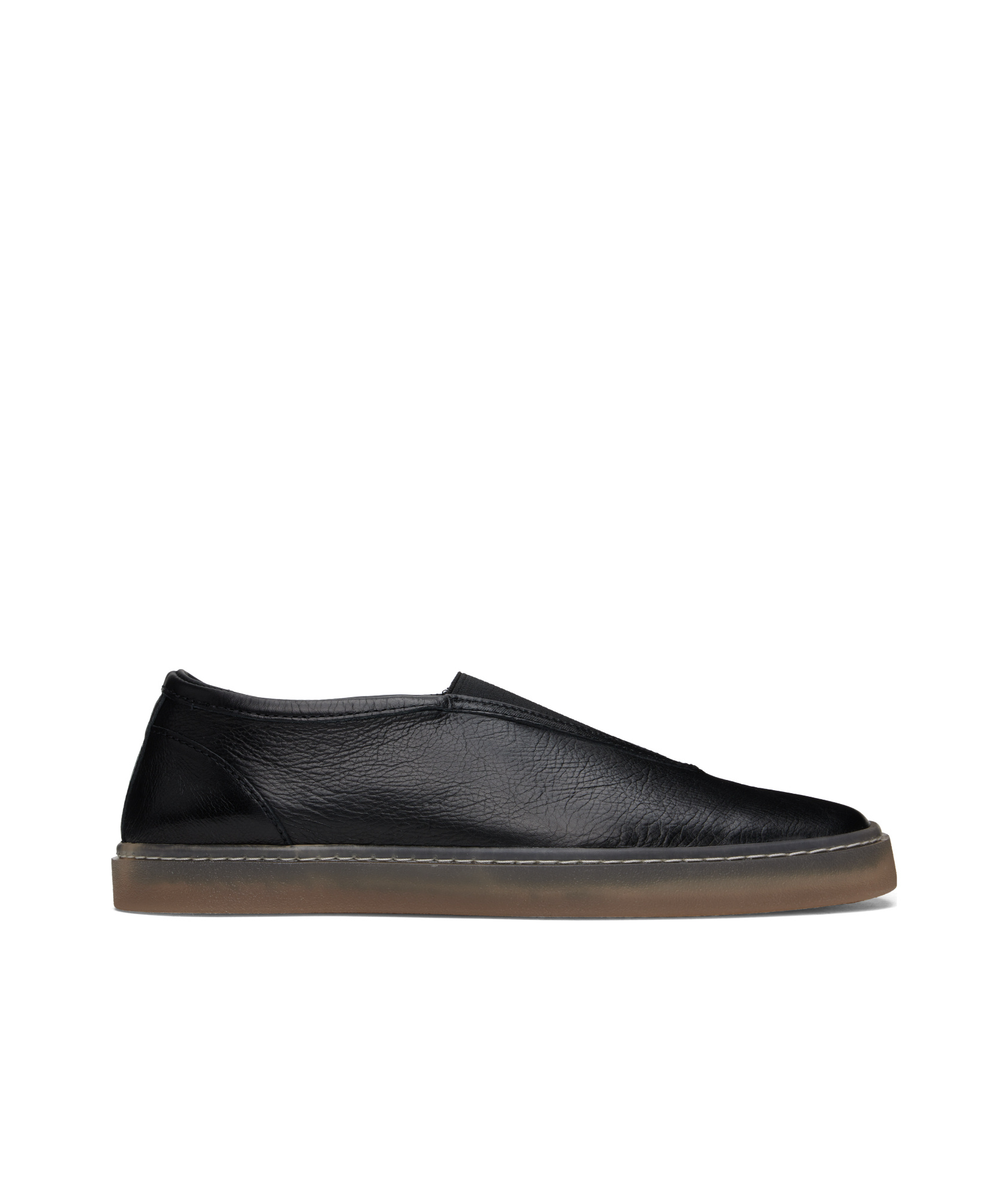 Lemaire Black Linoleum Piped Loafers In Black