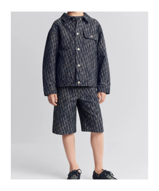 Dior Jacquard Snap Casual Coat In Black