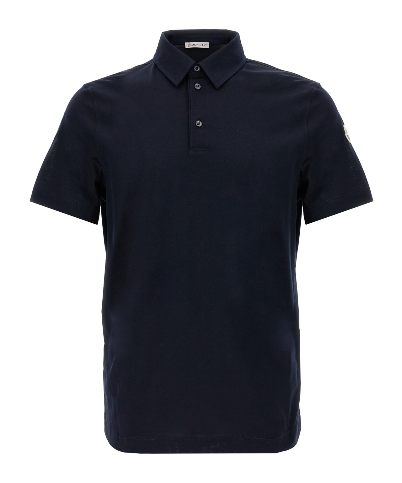 Moncler Short-sleeved Polo Shirt In Blue