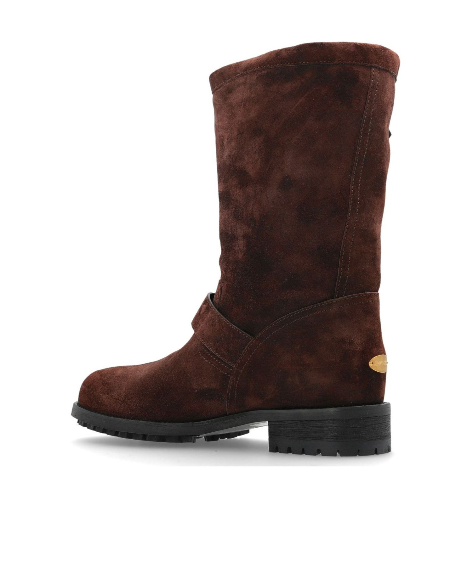 Jimmy Choo Chocolate Suede Biker Ankle Boots In Brown