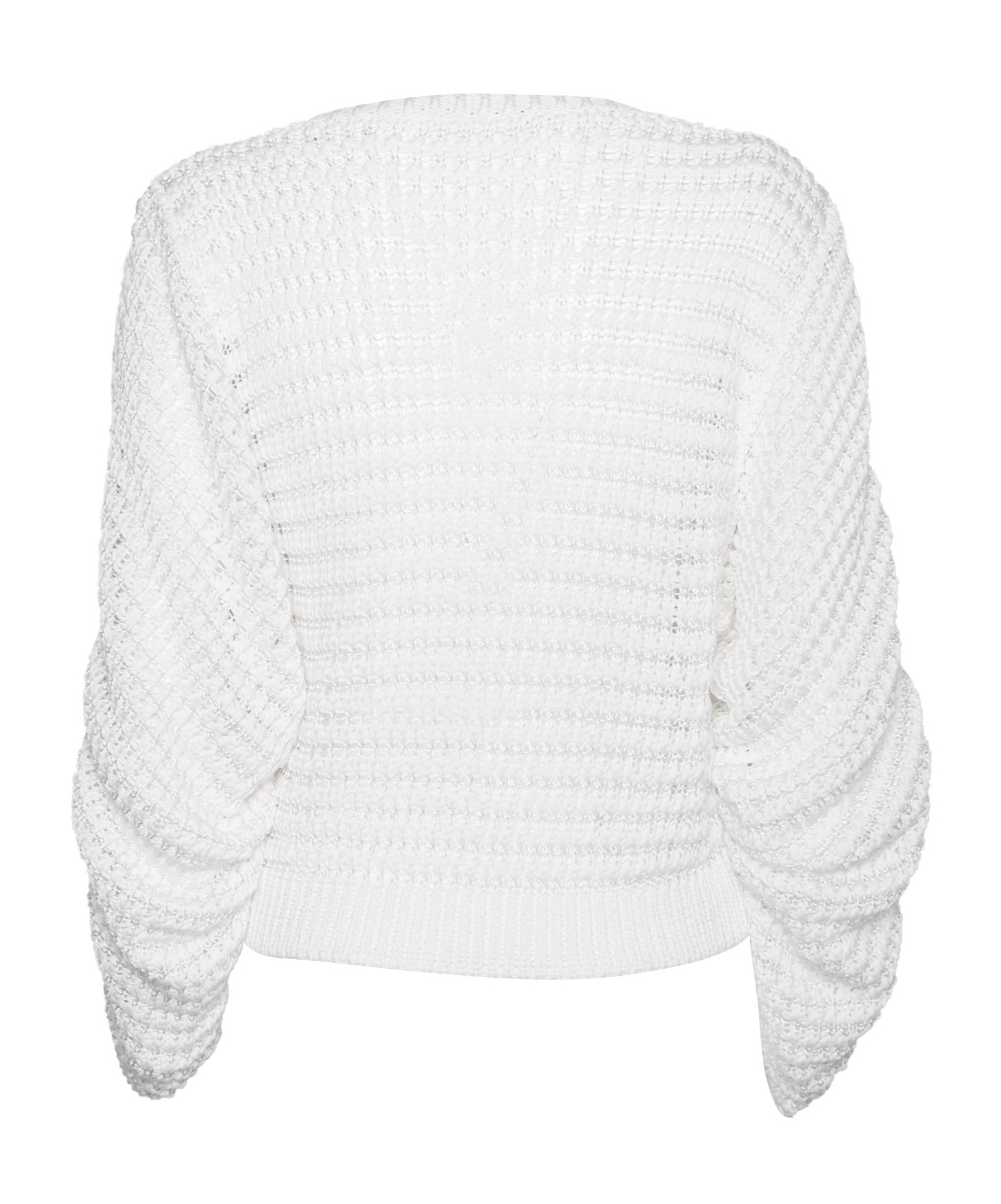 Alberta Ferretti White Round Neck Sweater With Textured Pattern In White