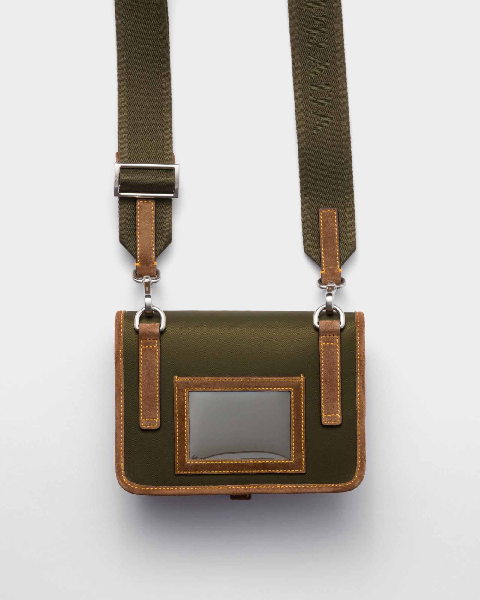 Prada Re-nylon And Suede Smartphone Case In Green