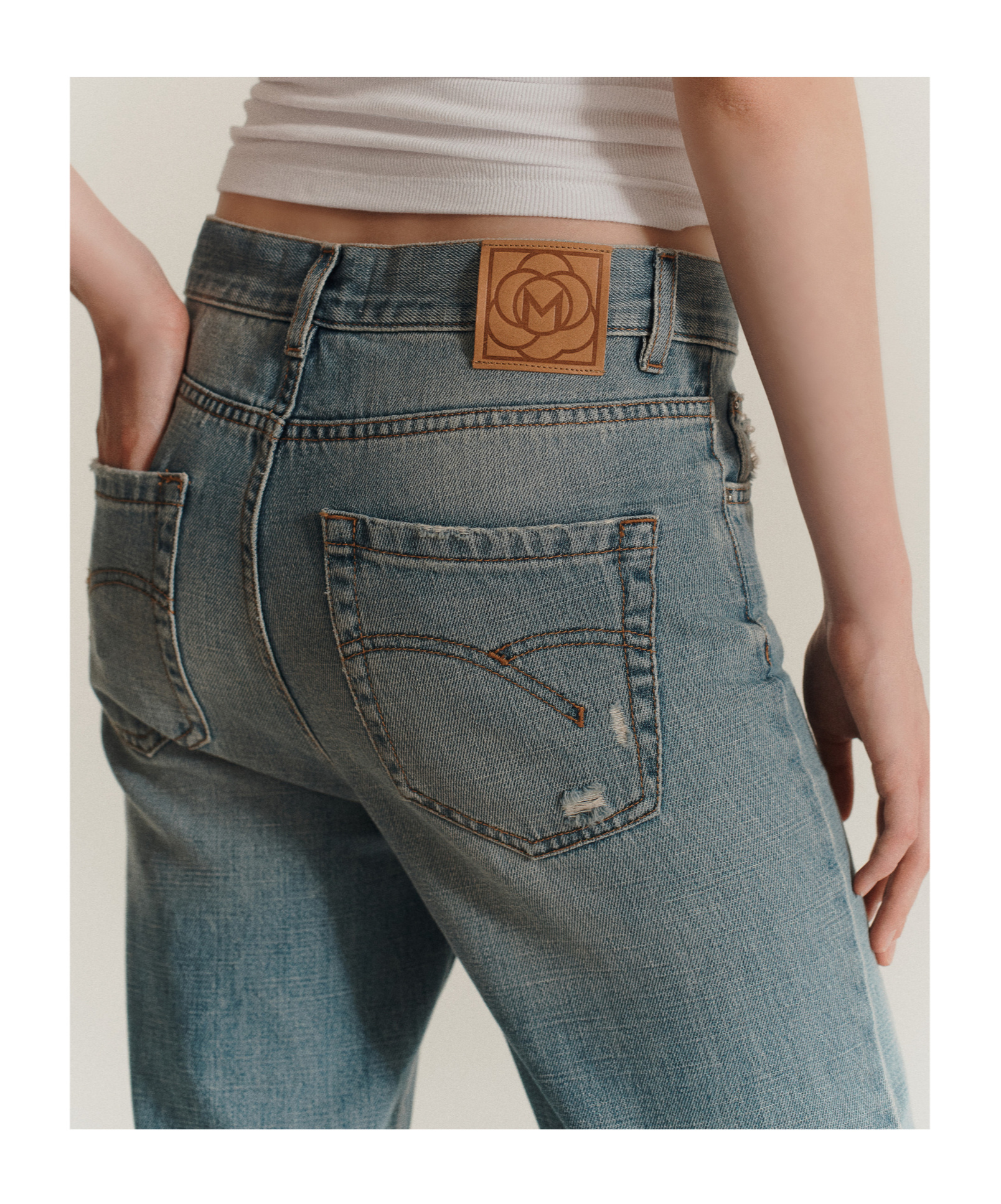 MARELLA WIDE-LEG CROSS DENIM JEANS
