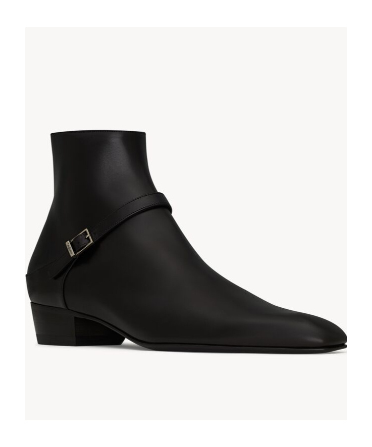 Saint Laurent Augustin Boots In Smooth Leather In Black