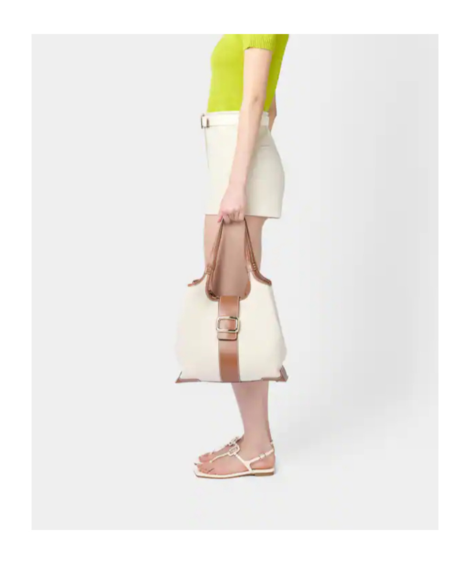 Roger Vivier Viv By The Sea Metallic T-strap Sandal In White