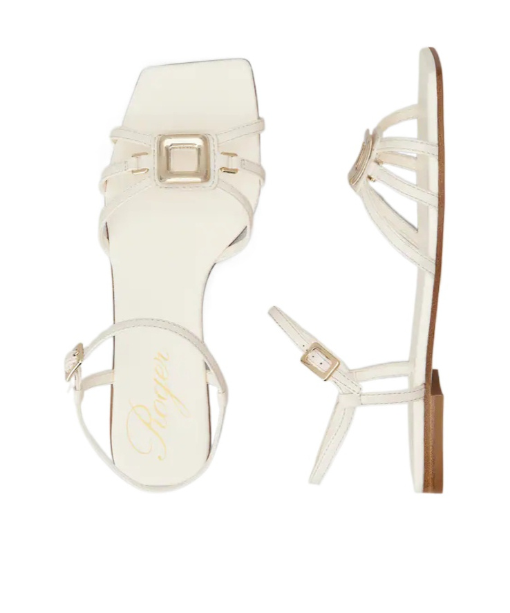 Roger Vivier Viv' By The Sea Sandals In Leather In Off White