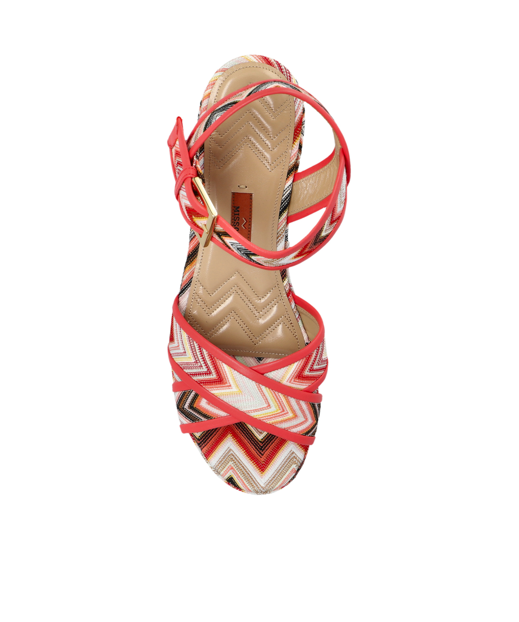 Shop Missoni 80mm Zigzag Platform Sandals In Nude
